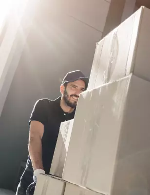 Delivery man with parcels