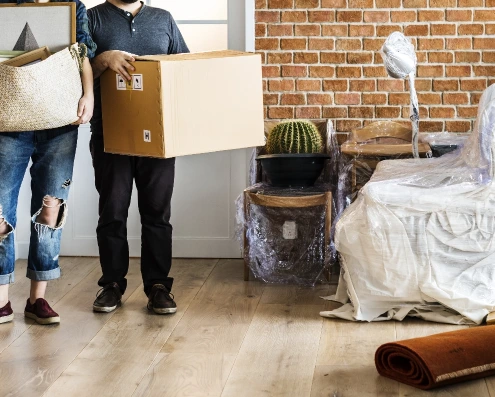 Couple moving into new house